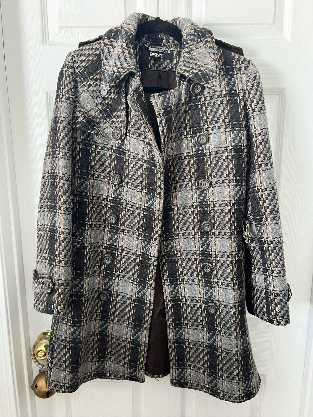 DKNY plaid coat